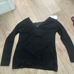 Stella & Dot Black V-Neck Blouse